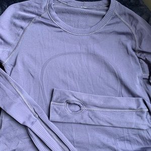 Purple long sleeve lulu with thumb holes - sz 10